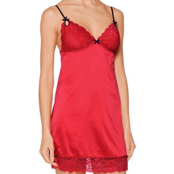 Heidi Klum Intimates Zoe Satin Lace Chemise Intimates Sleepwear